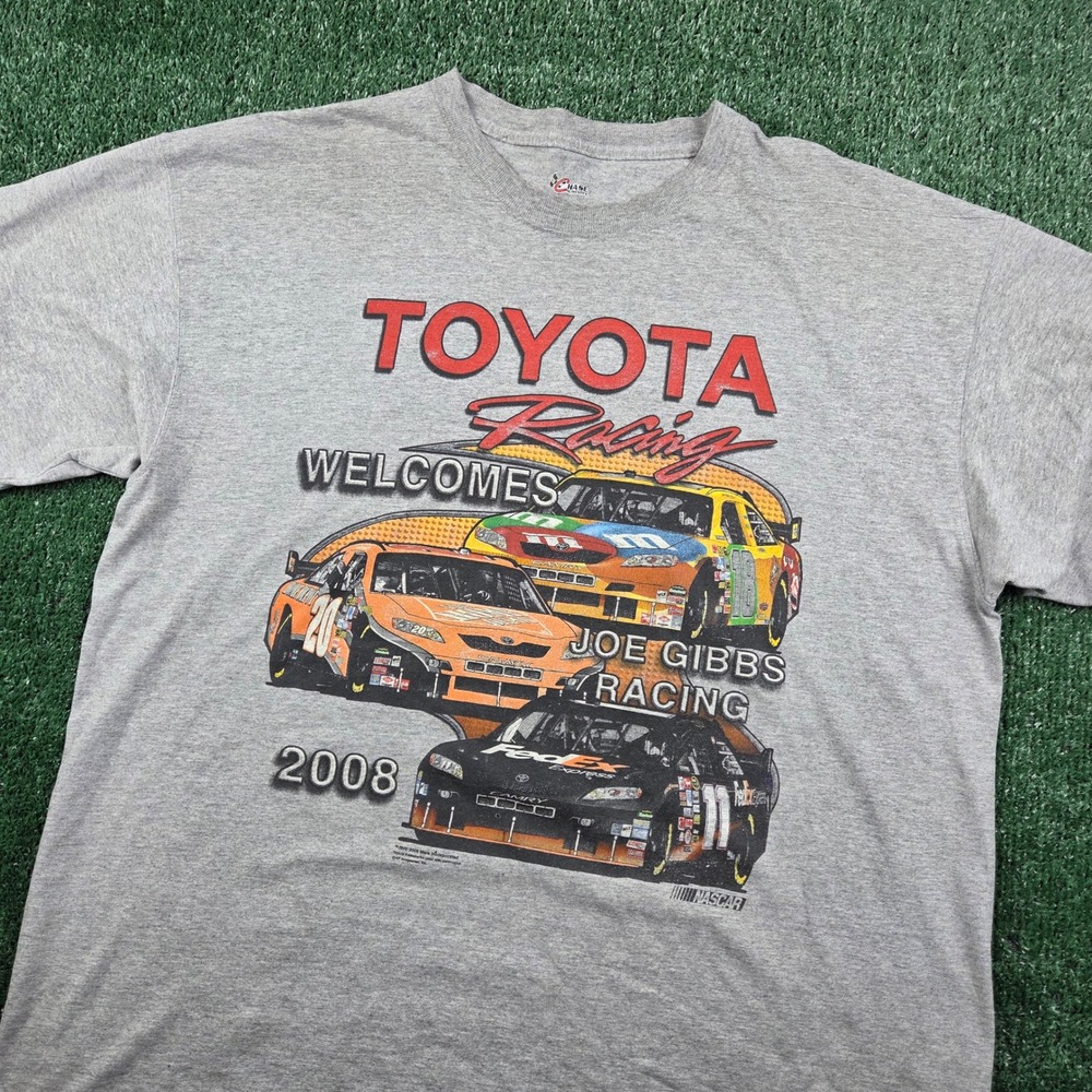 Chase Authentics Toyota Racing Joe Gibbs Racing 2008 Mens 2XL Gray T-Shirt Vtg
